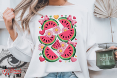 Cute Watermelon Sublimation PNG, Watermelon Slices PNG Product Image 4