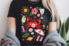 Summer Vibes T-shirt, Preppy Crab Summer Sublimation PNG Product Image 1