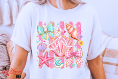 Girly Beach Sublimation Design, Coquette Shells PNG Product Image 2