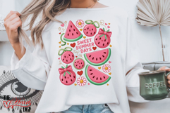 Cute Watermelon Sublimation PNG, Watermelon Slices PNG Product Image 5