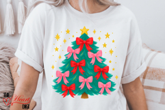 Coquette Christmas Tree PNG, Bright Color Christmas Bow PNG Product Image 3
