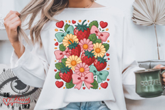 Coquette Strawberries Bows PNG, Coquette Strawberry Girl PNG Product Image 3