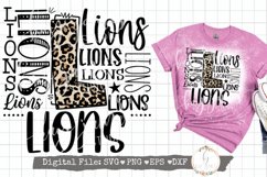 Lions Mascot Typography SVG | PNG | Sublimation Product Image 1