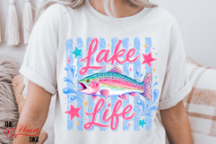 Lake Life Fish PNG, Pink Summer Fishing PNG Product Image 2