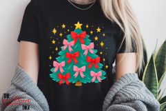 Coquette Christmas Tree PNG, Bright Color Christmas Bow PNG Product Image 4