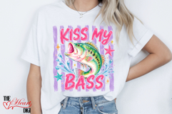 Preppy Kiss My Bass Fish Png, Summer Vibes Shirt Design Product Image 3
