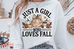 Just a Girl who Loves Fall PNG, Autumn Sublimation Design Product Image 1