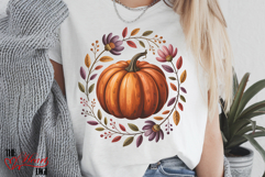 Boho Pumpkin PNG, Boho Floral Fall Sublimation Design Product Image 4