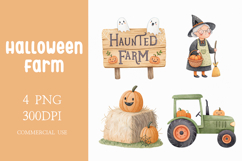 Haunted Farm Halloween Clipart Product Image 1