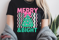 Merry and Bright PNG, Christmas Tree Png, Pink Christmas Png Product Image 2