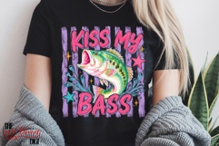 Preppy Kiss My Bass Fish Png, Summer Vibes Shirt Design Product Image 2
