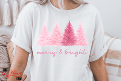 Merry and Bright PNG, Pink Christmas Tree Png Product Image 4