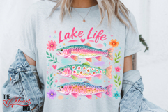 Preppy Lake Life Fish PNG, Flower Fish shirt Design Product Image 2