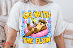 Go with the Flow Otter PNG, Summer Humor Shirt PNG Product Image 2