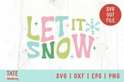 Let it Snow SVG cut file - Retro Christmas shirt svg Product Image 1