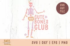 Cute Bones Club SVG cut file - Girly halloween shirt svg Product Image 1