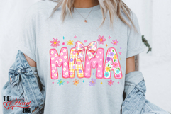 Coquette Preppy MAMA PNG, Pink Coquette Mama Writing PNG Product Image 2