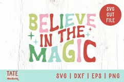Believe in the magic SVG cut file - Retro Christmas shirt Product Image 1