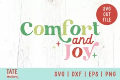 Comfort and Joy SVG cut file - Retro Christmas svg Product Image 1