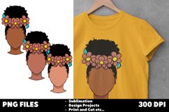 Black Woman Flower Headband PNG Product Image 1