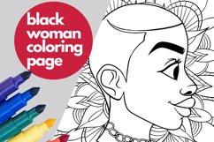 Black Woman Coloring Page, Black Coloring Sheet, Printable Product Image 1