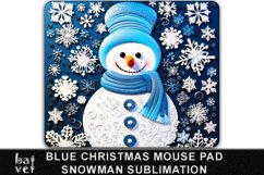 3D Snowman Mouse Pad Sublimation | Winter Mouse Pad PNG Product Image 1