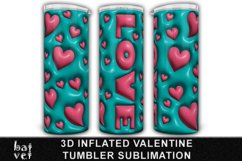 3D Inflated Valentine&#039;s Day Tumbler Sublimation Print Design Product Image 1