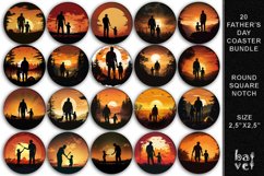 Father&#039;s Day Round Sublimation Bundle | Dad and Son Coaster Product Image 1