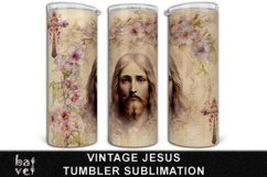 Vintage Jesus Tumbler Sublimation 20 Oz Wrap Print Design Product Image 1