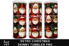 Vintage Christmas Gnome Tumbler Sublimation | Plaid Wrap PNG Product Image 1