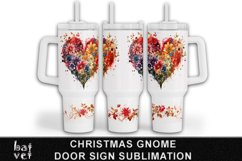 Floral Valentines Day Quencher Wrap | Floral Heart Tumbler Product Image 1