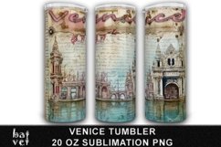 Venice Tumbler Vintage Wrap Sublimation Print Design PNG Product Image 1