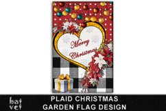 Plaid Christmas Garden Flag Design | Merry Christmas Flag Product Image 1