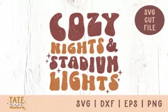 Cozy Nights & Stadium Lights SVG cut file -Fall football svg Product Image 1