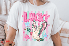 Lucky Duck Striped Png, Retro Summer Coastal Preppy PNG Product Image 2