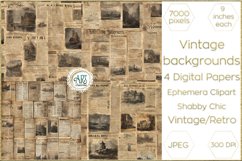 Victorian Old Newspapers Scrapbook digital papers textures Product Image 1