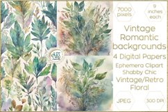 Vintage Classic digital papers Bohemian Floral fantasy art Product Image 1