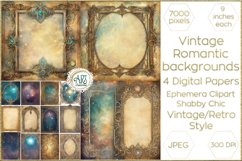 Watercolor Magic Vintage Fantasy Gems Frame Digital Papers Product Image 1