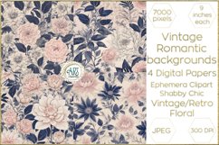 Vintage Classic digital papers Bohemian Floral fantasy art Product Image 1