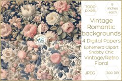 Vintage Classic digital papers Bohemian Floral fantasy art Product Image 1