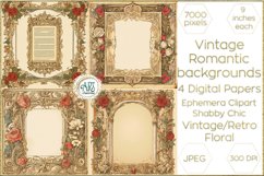 Vintage Classic digital papers Bohemian Flowers old textures Product Image 1