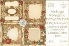 Vintage Classic digital papers Bohemian Floral fantasy art Product Image 1