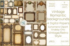 Vintage Classic digital papers Bohemian frames old textures Product Image 1