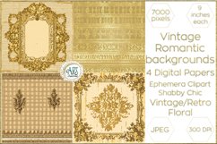 Vintage Retro Frame Papers backgrounds Ephemera Shabby Chic Product Image 1