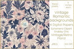 Watercolor Vintage Old Book Pages Floral Digital Paper Decor Product Image 1