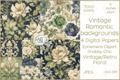 Watercolor Vintage Old Book Pages Floral Digital Paper Decor Product Image 1