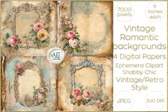 Watercolor Vintage Old Book Page Digital Paper Fantasy Decor Product Image 1