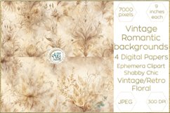 Vintage Classic digital papers Bohemian Floral fantasy art Product Image 1