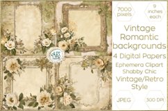Victorian Scrapbook digital papers soft textures shabby chic Product Image 1
