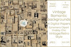 Vintage Watercolor Old Newspapers Digital Papers Bohemian Product Image 1